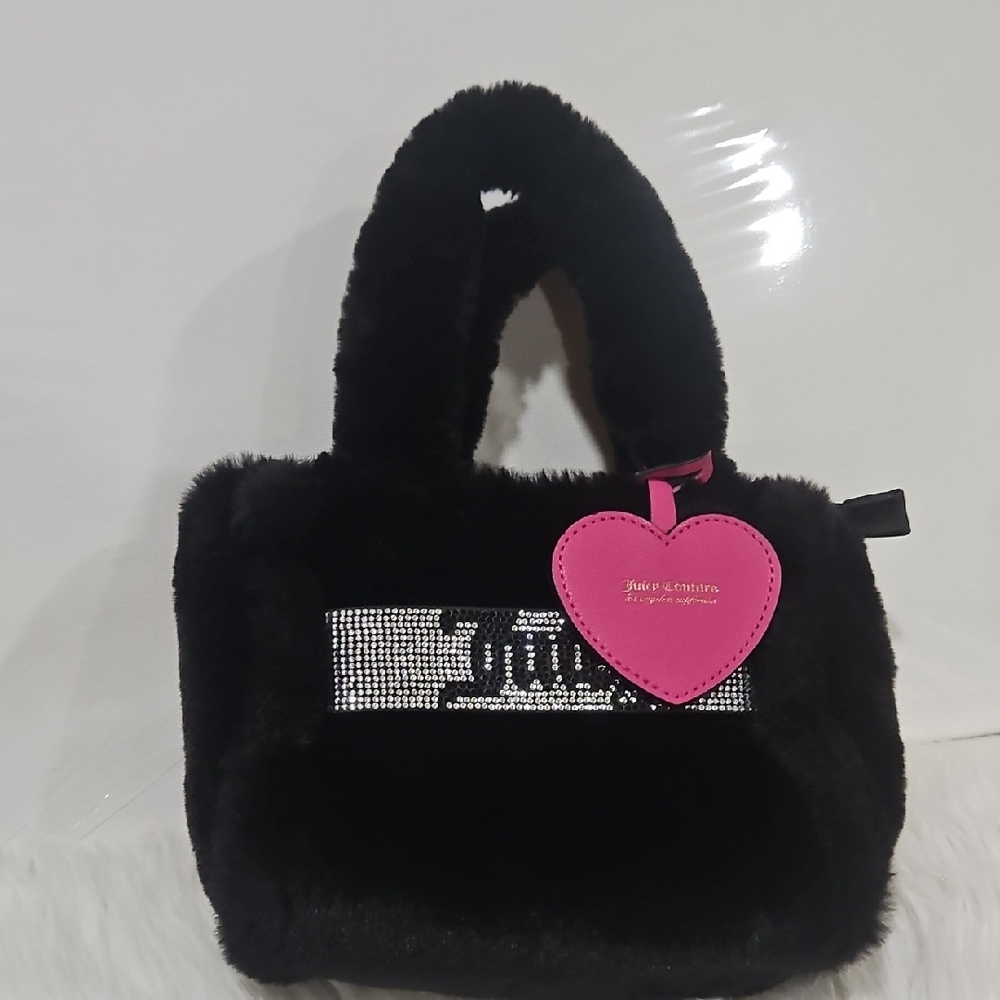 Juicy Couture Black Faux Fur Handbag
